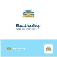 Creative Car Logo Design Flat color Logo place for Tagline Vector Illustration