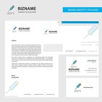 Injection Business Letterhead Envelope and visiting Card Design vector template