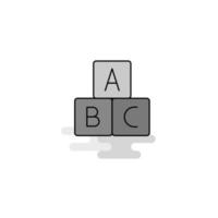 Alphabets blocks Web Icon Flat Line Filled Gray Icon Vector