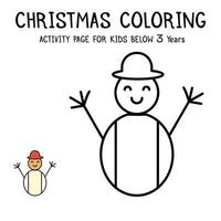 Libro de actividades navideñas para colorear para niños menores de 3 años vector