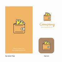 Wallet Company Logo App Icon and Splash Page Design Creative Business App Design Elements vector