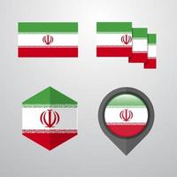 vector de conjunto de diseño de bandera de irán