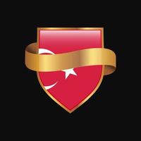 Turkey flag Golden badge design vector