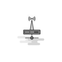 Wifi router Web Icon Flat Line Filled Gray Icon Vector
