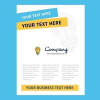 Bulb Title Page Design for Company profile annual report presentations leaflet Brochure Vector Background