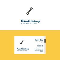 Flat Wrench Logo and Visiting Card Template Busienss Concept Logo Design vector