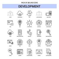 Development Line Icon Set 25 Dashed Outline Style vector