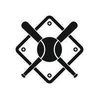 Baseball bats and ball on baseball field vector