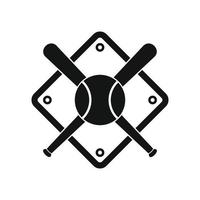 Baseball bats and ball on baseball field vector