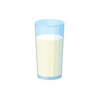 Glass of milk iicon, cartoon style vector