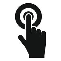 Click hand black simple icon vector