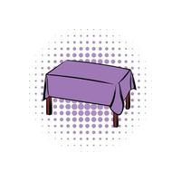 Table with tablecloth comics icon vector