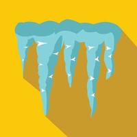 Spring icicles icon, flat style vector