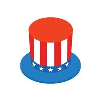 Hat in the USA flag colors isometric 3d icon vector