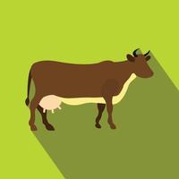 Brown cow flat icon vector