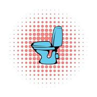 Blue toilet comics icon vector