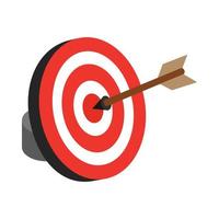 Arrow hit the target icon, isometric 3d style vector