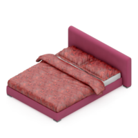 Isometric Bedroom 3D render png