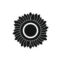 Sunflower black simple icon vector