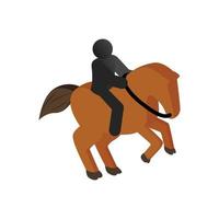 Horseback riding isometric 3d icon vector