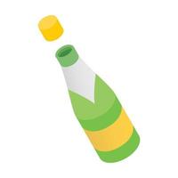 Champagne bottle isometric 3d icon vector