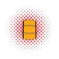 Metal barrel comics icon vector