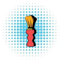 Wooden shaving brush icon, comics style vector