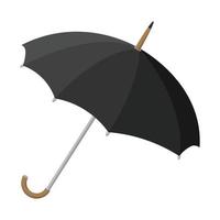 Black umbrella cartoon icon vector