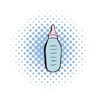 Baby bottle with milk comics icon vector