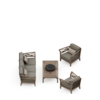 conjunto de mesa isométrica renderização 3d png