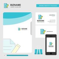 Write document Business Logo File Cover Visiting Card and Mobile App Design Vector Illustration