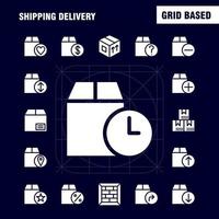 Shipping Delivery Solid Glyph Icon Pack For Designers And Developers Icons Of Shipment Shipping Up Upload Box Delivery Package Packages Vector