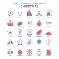 Christmas icon Dusky Flat color Vintage 25 Icon Pack vector