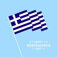 Greece Independence day typographic design with flag vector