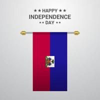 Haiti Independence day hanging flag background vector