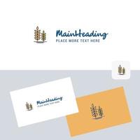 Wheat vector logotype with business card template Elegant corporate identity Vector