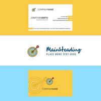 Beautiful Dart game Logo and business card vertical Design Vector