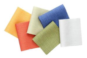 Multicolor tone of fabric sample on white background photo