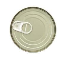 canned food isolated on white background with clipping path photo