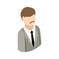 Man in a suit icon, isometric 3d style vector