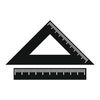 2 school rulers simple icon vector