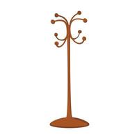 Wooden coat rack cartoon icon vector