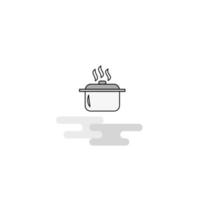 Cooking pot Web Icon Flat Line Filled Gray Icon Vector