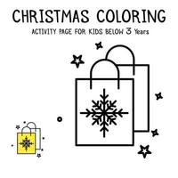 Libro de actividades navideñas para colorear para niños menores de 3 años vector