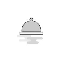 Food dish Web Icon Flat Line Filled Gray Icon Vector