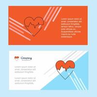 Heart ECG abstract corporate business banner template horizontal advertising business banner vector