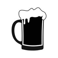 Mug of beer black simple icon vector