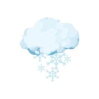 Snow cloud icon, cartoon style vector