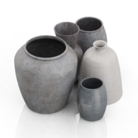 vases isométriques rendu 3d png