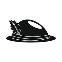 Hat with a feather icon vector